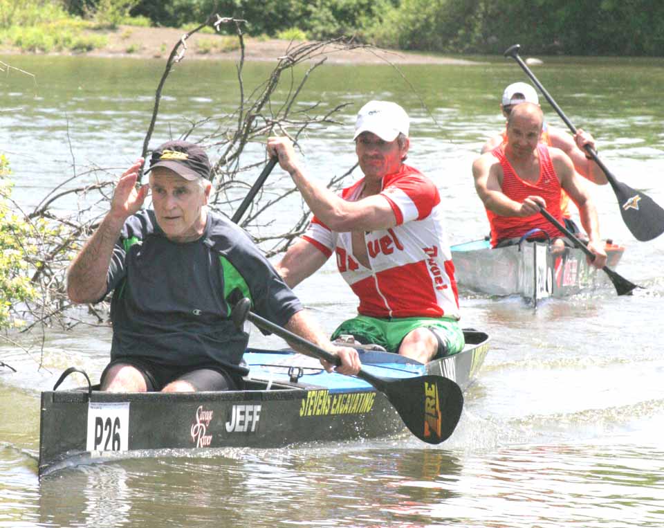 Shultis of Otego and Larry Harrison of West Oneonta arrive at late morning today at the Southside Dam in Oneonta. (Ian Austin/allotsego.com)