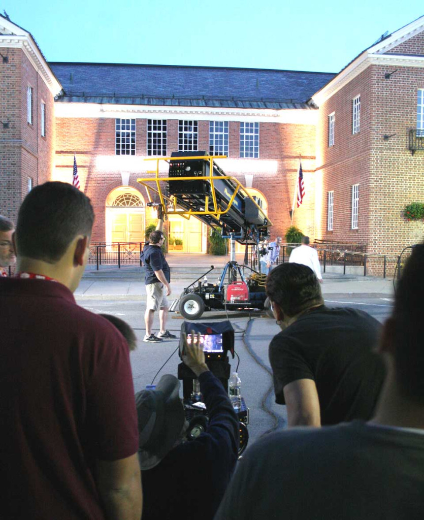 If you wondered what was going on in front of the National Baseball Hall of Fame Sunday evening:  An MLB Network crew was shooting exterior shots for an upcoming special on the Hall's 75th anniversary. (Ian Austin/allotsego.com)