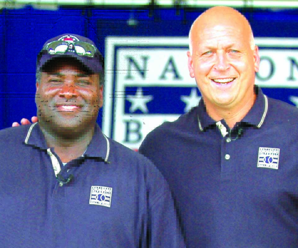 Tony Gwynn with Cal Ripken Jr. during their 2006 Induction Weekend in Cooperstow. (allotsego.com file photo)
