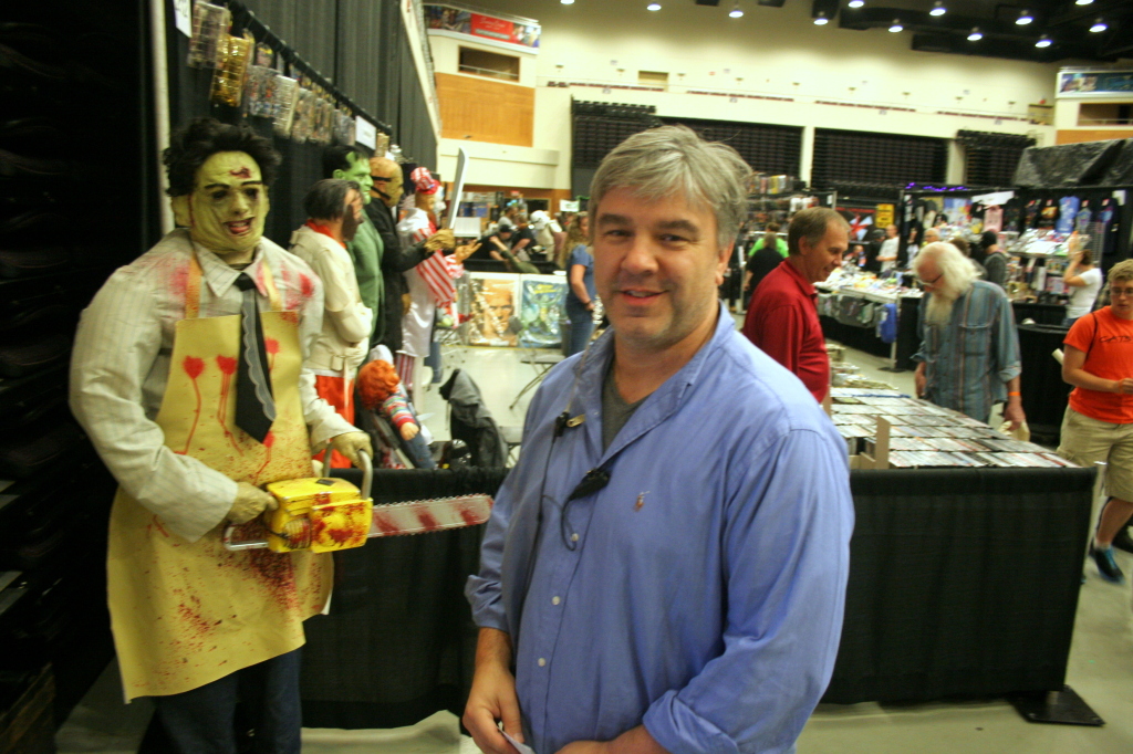J.V. Johnson on the main floor of his brainchild Scare-A-Con, which was held this past weekend at Turningstone Casino and featured many celbrities of the horror movie genre as well as many panels from people in the industry.