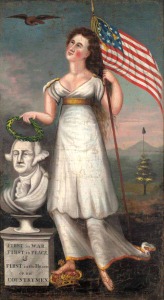 "Liberty and Washington, 1800-1810," is among the offerings in the Fenimore's "Folk Art and American Modernism" exhibit.