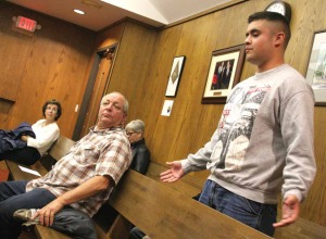 At the end of the Tuesday, Sept. 16, Common Council meeting on student rowdiness, Manny Alba,  offered an apology for the poor actions of some of his fellow students and suggested that communication between the city, colleges, campus security and police needs to be increased.  (Ian Austin/allotsego.com)