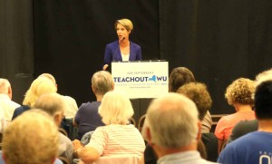 Zephyr Teachout, the Fordham University law professor. who challenged Governor Cuomo in today's Democratic primary, appeared in Otsego County twice during the campaign.  (allotsego.com)