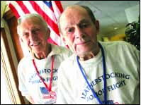 George Voris, left, and Harold Lamberton, took the Honor Flight to Washington D.C. on Saturday Sept. 6