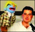 Jesse uses a puppet to share his story