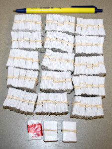 Police report 770 glassine envelopes were seized during yesterday's arrest in Oneonta.