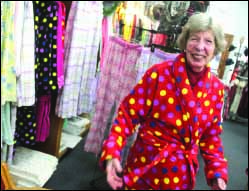Add a little “wild” to your winter with a polka-dotted robe from  Ellsworth & Sill, modeled by proprietor Marti Jex.
