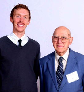 Science Discovery Center founder Al Read with scholarship recipient Charles Remillard, SUNY Oneonta Class of 2015, at the President’s Scholarship Dinner.