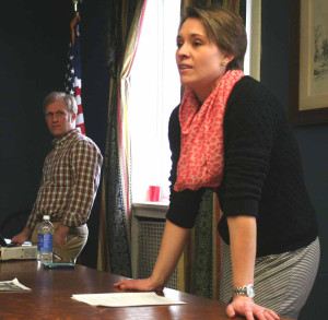 Jessica McNair, foreground, and husband Jamie delivered a 90-minute presentation.