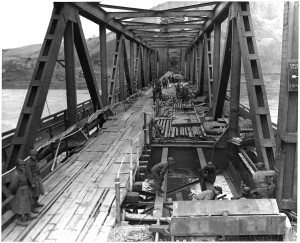 The bridge at Remagen was the last span over the Rhine that hadn't been destroyed by the Germans as the Allies invaded Germany at the end of World War II.