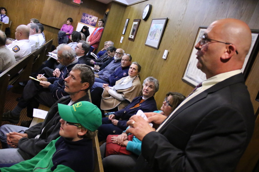 John Woessner asks Common Council to clean the streets and reduce speed on Rose Avenue, where he says commercial industrial traffic is affecting the neighborhood's health. (Ian Austin/AllOTSEGO.com)