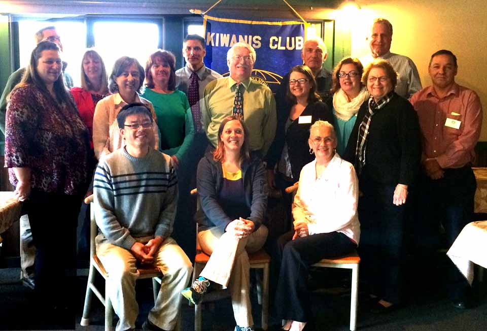 Winners of more than $3,000 in Young Child Priority One Mini Grants from the Kiwanis Club of Oneonta and club officials include, seated from left, OWL’s Aaron Sorensen, Ariann Tubia of Riverside Elem¬entary School, Kiwanis President Cheryl Kozak, Christy Houck of Catholic Charities, Anne Ohman of the Harris Memorial Library in Otego, Marie Petta, Bugbee Children's Center director, Kim Baskin of Greater Plains Elementary School, Walter Baskin, Valleyview Elementary principal; David Tuthill, Oneonta Community Christian School principal; Kiwanis Treasurer Emily Boss; Roger Homer of the Storehouse in Worcester, and Kiwanians Julie Evans, Neal Miller, Harriet Dunne (secretary), John Janitz. The Kiwanis Club raises the money through Rose Day, pancake breakfast, and the Grand & Glorious Tag Sale.