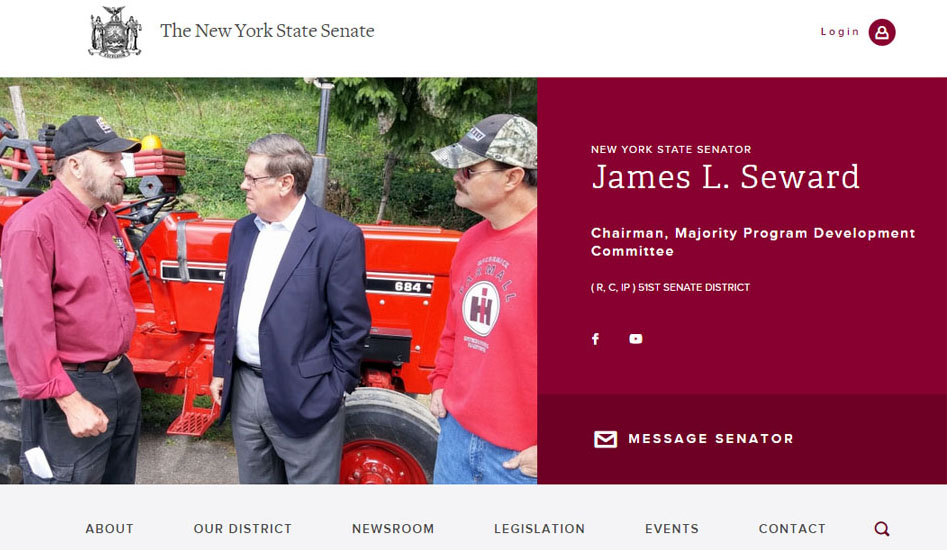 State Sen. Jim Seward, R-Milford, launched a new website over the weekend
