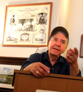 Tony Mongillo in April 2013, when he shared his memories of the D&H at the History Center. (AllOTSEGO.com photo)