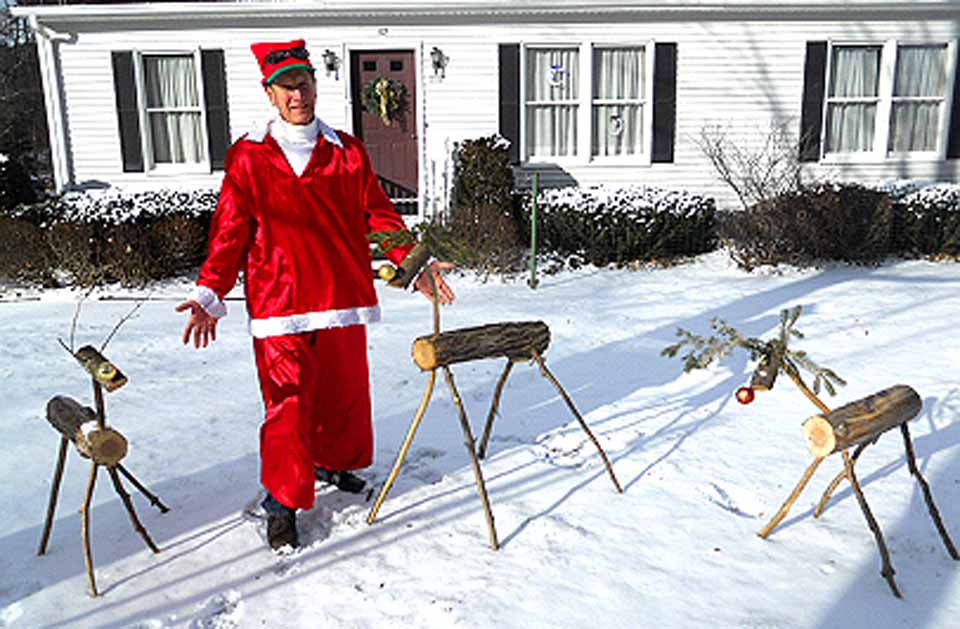 Chris Sadlocha shows off the reindeer the men’s group at Christ Church, Gilbertsville, are making as a fundraiser for the group’s fall 2016 bazaar. They are $12 each or three for $33. If you want to place an order now, call Chris at 783-2210 or e-mail him at CJSadlocha@Live.com. You can view the reindeer at 57 Bloom St., Gilbertsville.