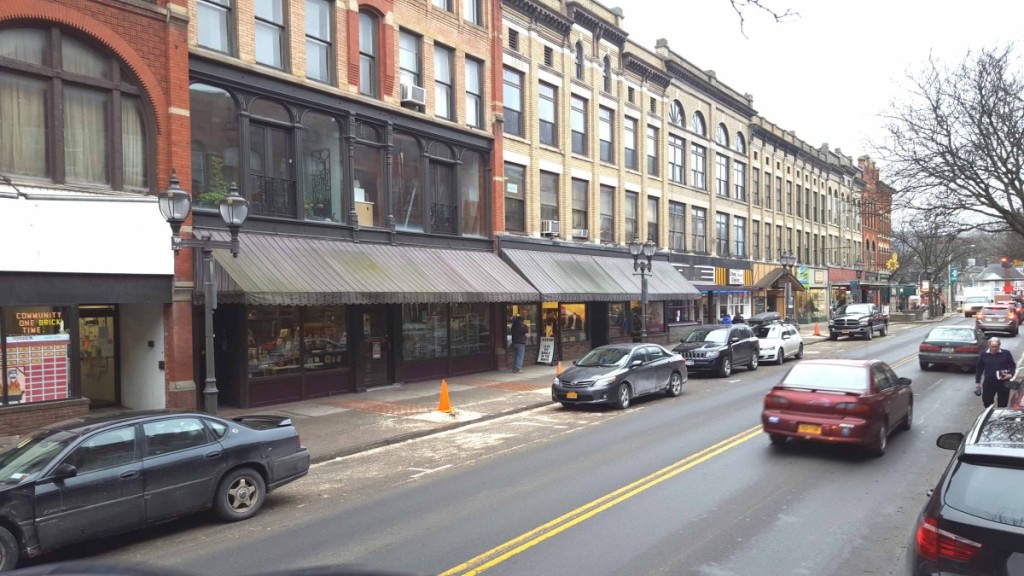 Downtown visitors may have noticed a little less shade on Main Street, with many of the trees removed as part of Oneonta's Streetscape plan. But worry not – they'll be replaced with healthier trees this spring, as well as new brick and slate planters and refurbished benches. Mayor Gary Herzig hopes the project will be done before the college graduations in May. (Ian Austin/AllOTSEGO.com)