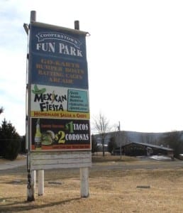 The entrance to today's Fun Park. The site has three other points of "ingress and egress," the developer said.