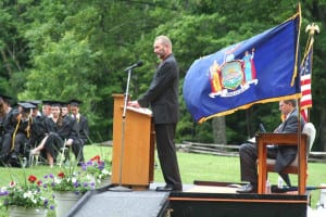 CCS Superintendent C.J. Hebert addresses the Class of 2015 at last June's graduation. (AllOTSEGO.com)