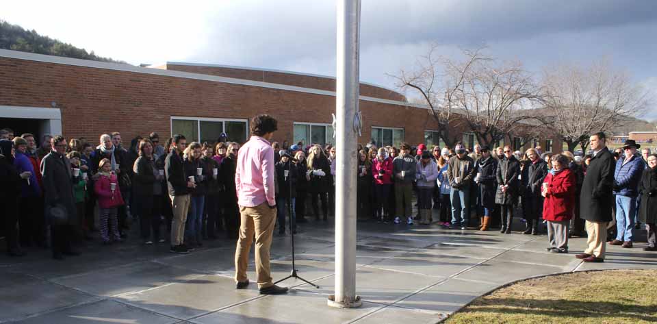CCS student Julian Robinson recalls how Superintendent of Schools C.J. Hebert helped him feel welcome when he moved to town three years ago. Hebert died Sunday in an ATV accident. (Jim Kevlin/AllOTSEGO.com)