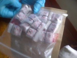 State police released this photo of bags of alleged heroin seized in Oneonta Thursday.