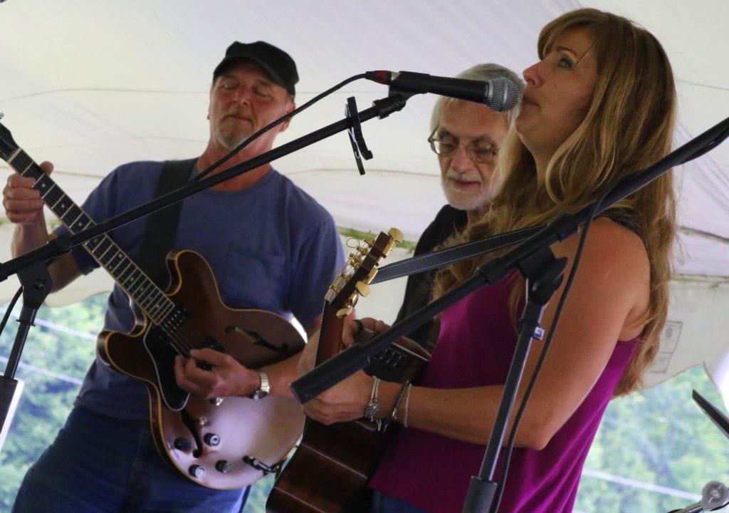 3 Days Gone - Rich Rogers, Mount Vision, Don Valentine, Morris and Kathleen Koffer, Oneonta - perform Journey's "Don't Stop Believin'" as part of the Music of the City of the Hills festival this afternoon (Ian Austin/AllOtsego.com)