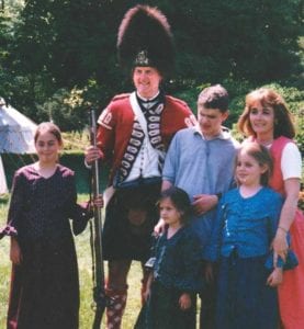 In retirement, Ehrman is seen here with his family after one of the reenactments he avidly participated in.