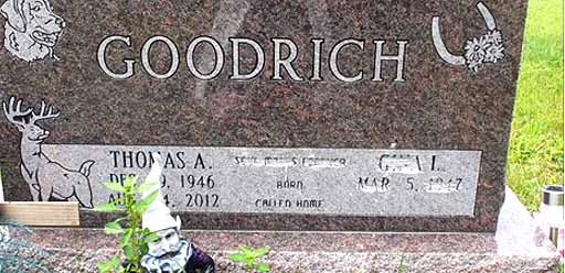 This facebook posting shows damage to the Goodrich family memorial at Evergreen Cemetery, Unadilla.