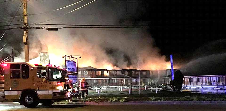 The Cooperstown Motel fire at its height. (Rich McCaffrey photo)