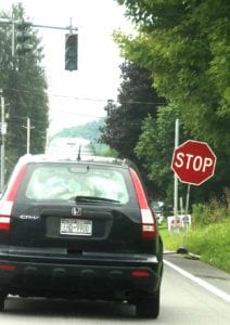 Temporary stop signs were set up at Cooperstown Commons, as well at at Dreams Park, to process traffic as long as the signals lacked power.