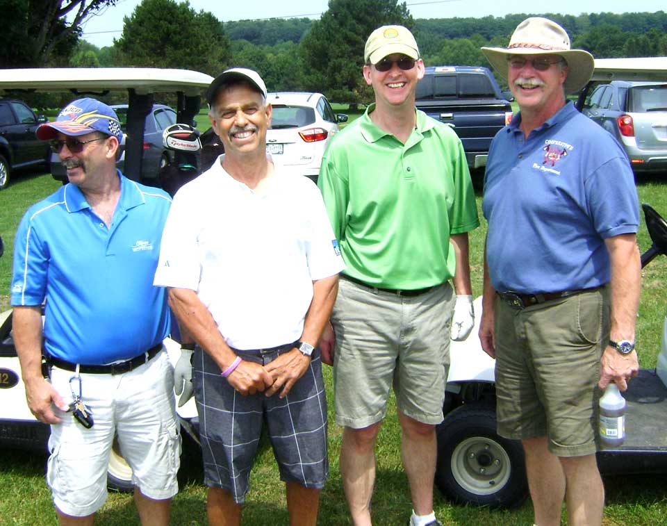 Team 5- Glenn Falk, Bob Barraco, Jeremy Preston, Jim Tallman  was the 2015 1st place winner of the CRF Golf Tournament.  Their team composed of Cooperstown firefighters and a retired Richfield Springs educator,  was sponsored by Underhill Farm of Burlington Flats..