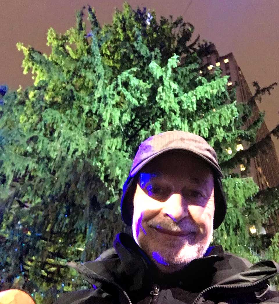Oneonta Mayor Gary Herzig sent along this selfie of himself the the Eichler family's big spruce from a VIP section at the foot of the tree, a few steps from the famed Rockefeller Center ice rink, where the 95-foot-tall tree is scheduled to be illuminated at 8:55 this evening.