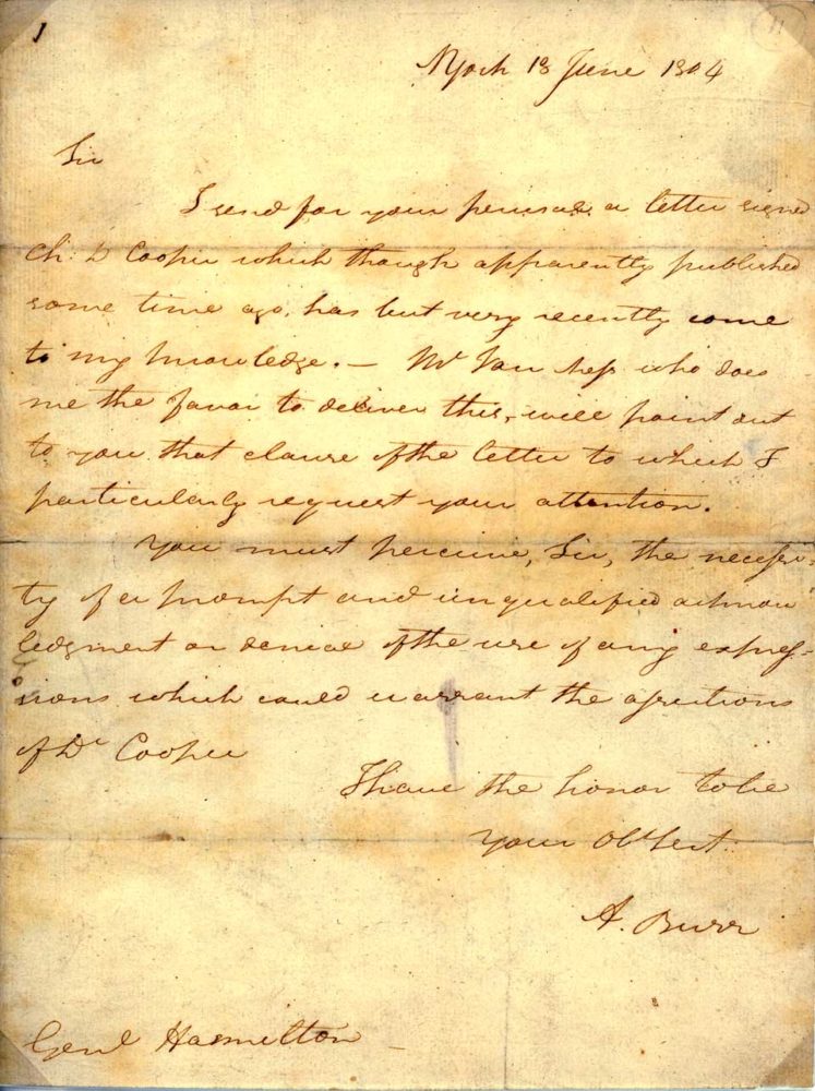 Het eens zijn met Vervagen Duizeligheid Fenimore To Finance Book On 35 Hamilton-Burr Letters | AllOTSEGO.com