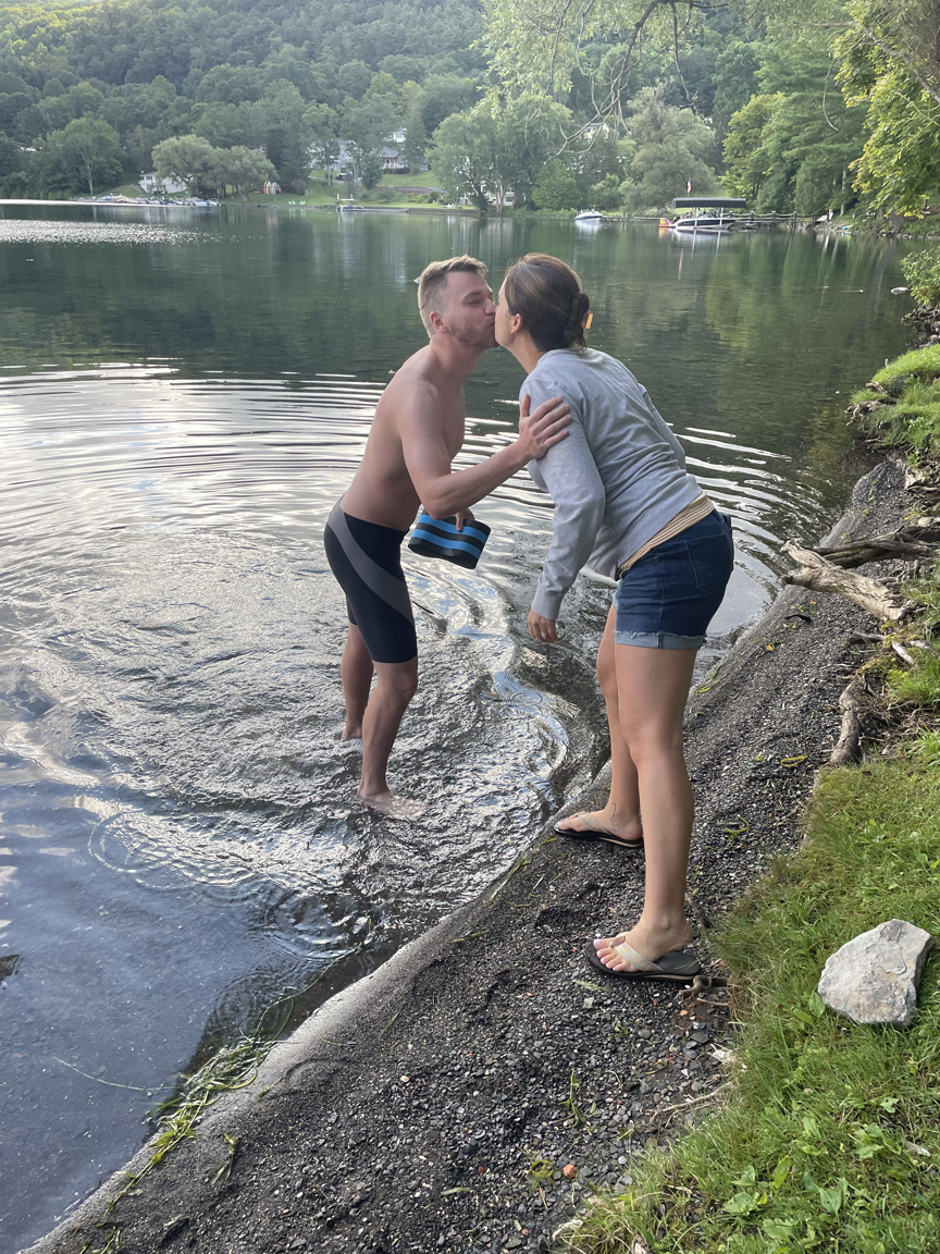 Steve Gaunt Completes Otsego Lake Swim All Otsego